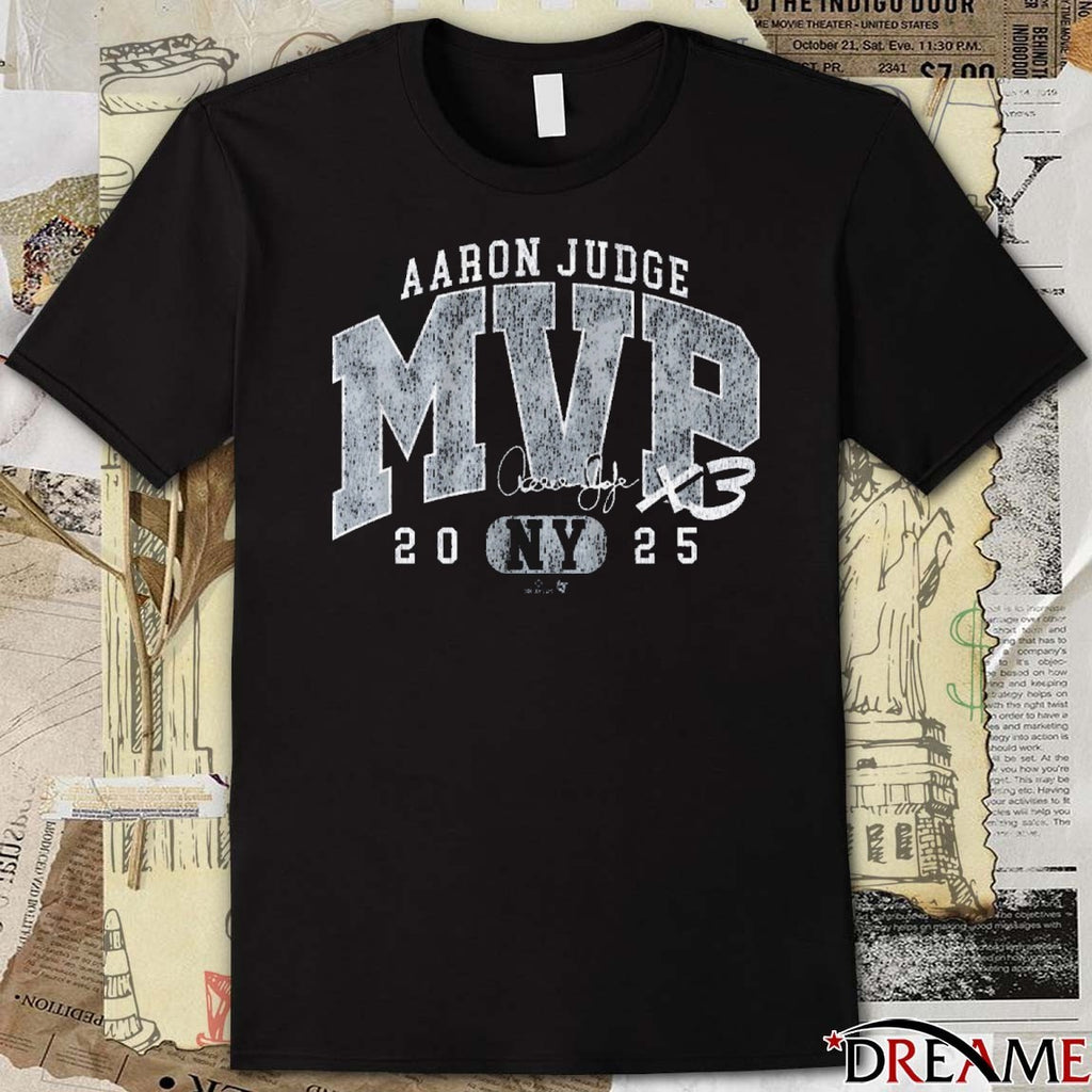 Aaron Judge New York Yankees 2025 MVP X3 Signature t-shirt
