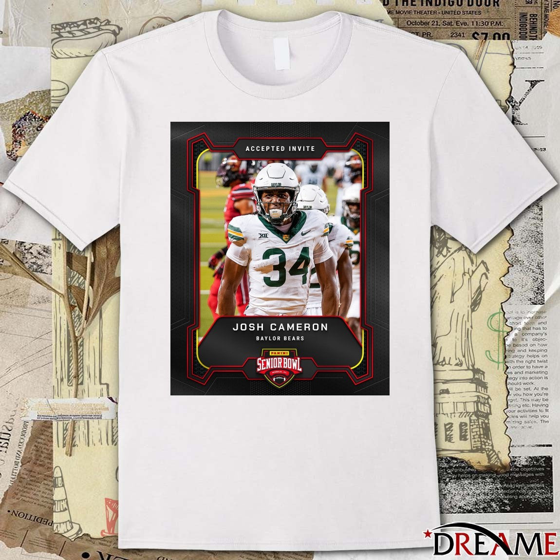 Accepted Invite Josh Cameron Baylor Bears 2026 Panini Senior Bowl Poster t-shirt