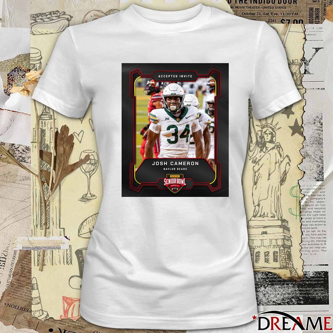 Accepted Invite Josh Cameron Baylor Bears 2026 Panini Senior Bowl Poster t-shirt