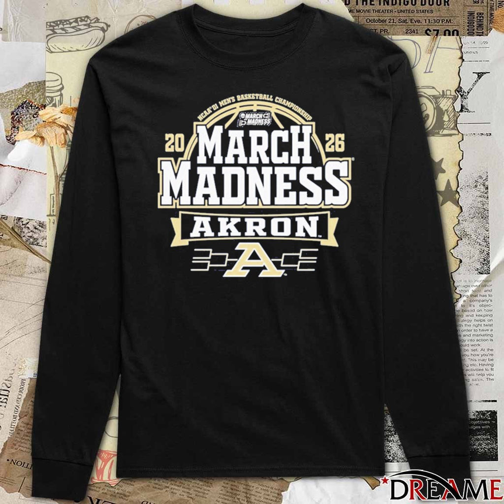 Akron Zips 2026 NCAA MAC Division I Men’s Basketball March Madness Bound t-shirt