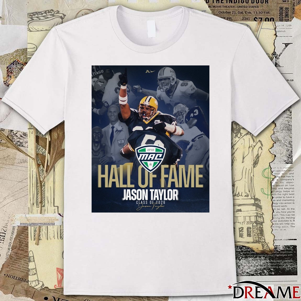 Akron Zips Jason Taylor MAC Hall of Fame Class Of 2026 Signature Poster t-shirt