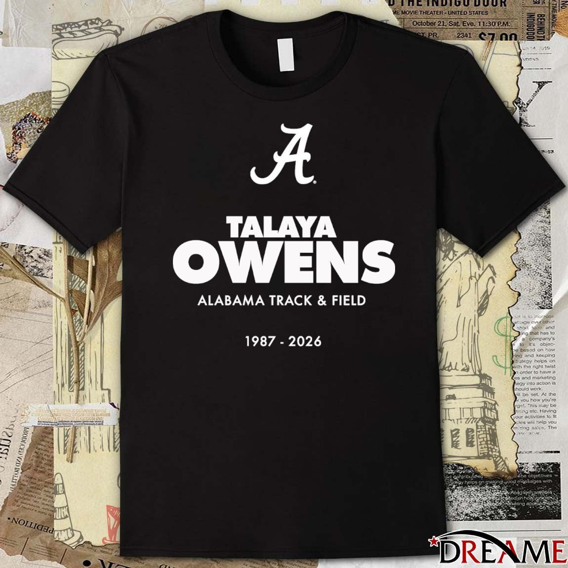 Alabama Track And Field Talaya Owens 1987-2026 t-shirt