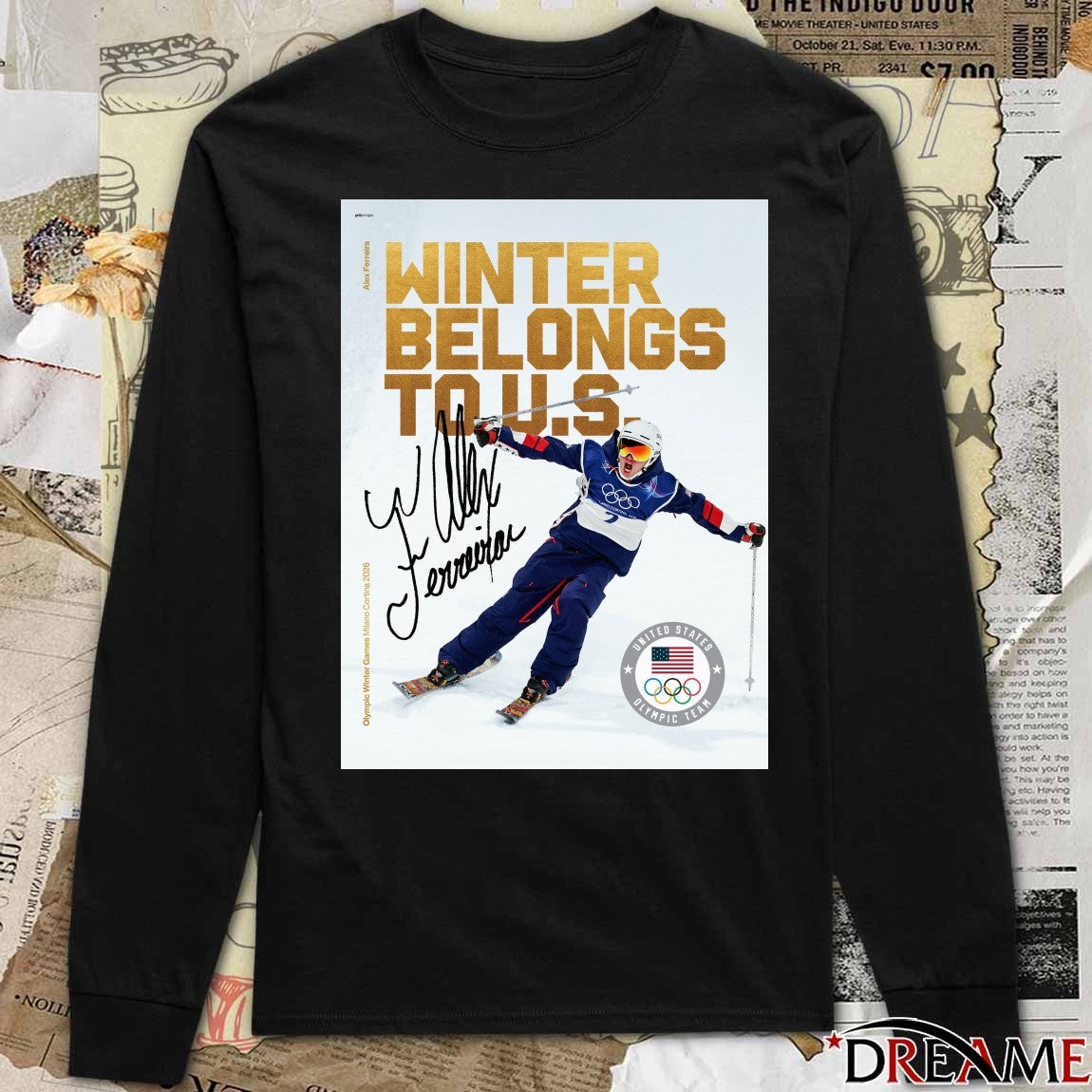 Alex Ferreira Winter Belongs To US Signature Milan Cortina 2026 Olympics t-shirt