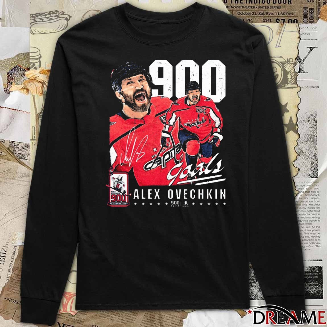 Alex Ovechkin Washington Capitals 900 Goals WHT NHL All-Tine Goals Leader Signature t-shirt