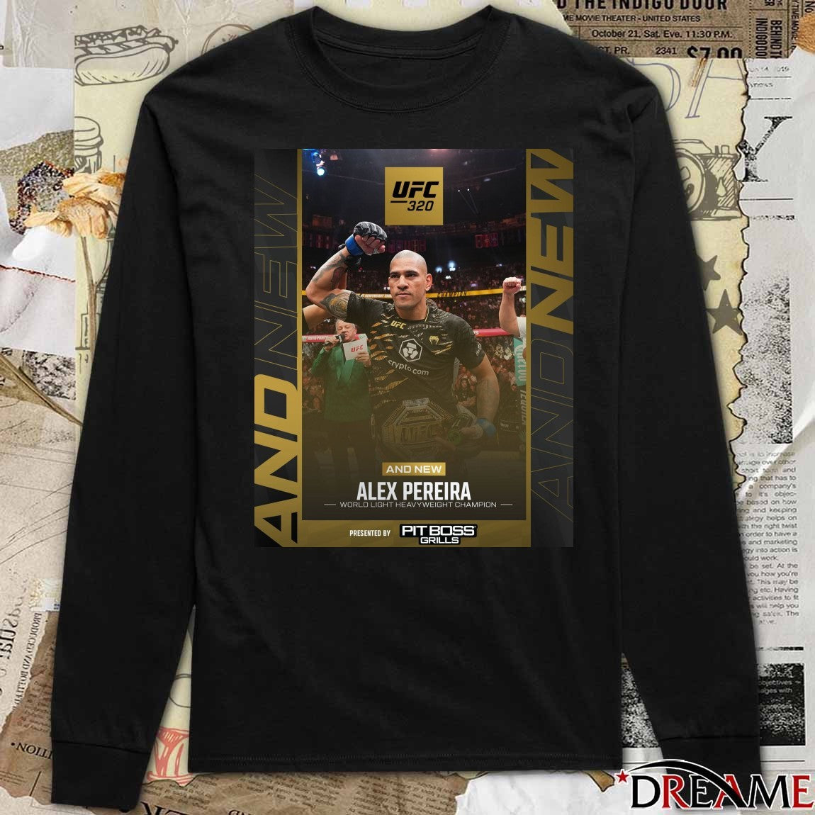 Alex Pereira UFC World Light Heavyweight Champion at UFC 320 in Las Vegas, Nevada, on October 5, 2025 Poster t-shirt