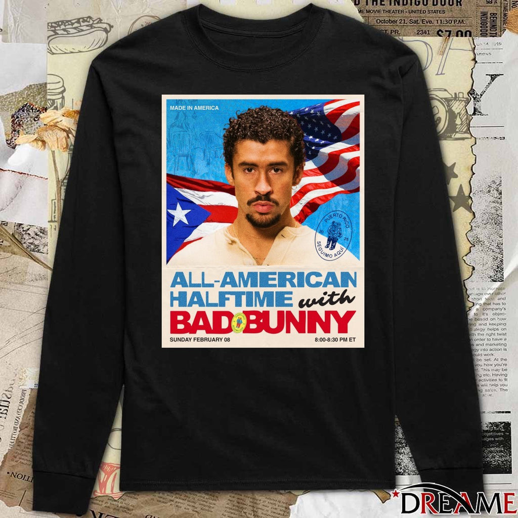 All-American Halftime With Bad Bunny February 8 2026 Poster t-shirt