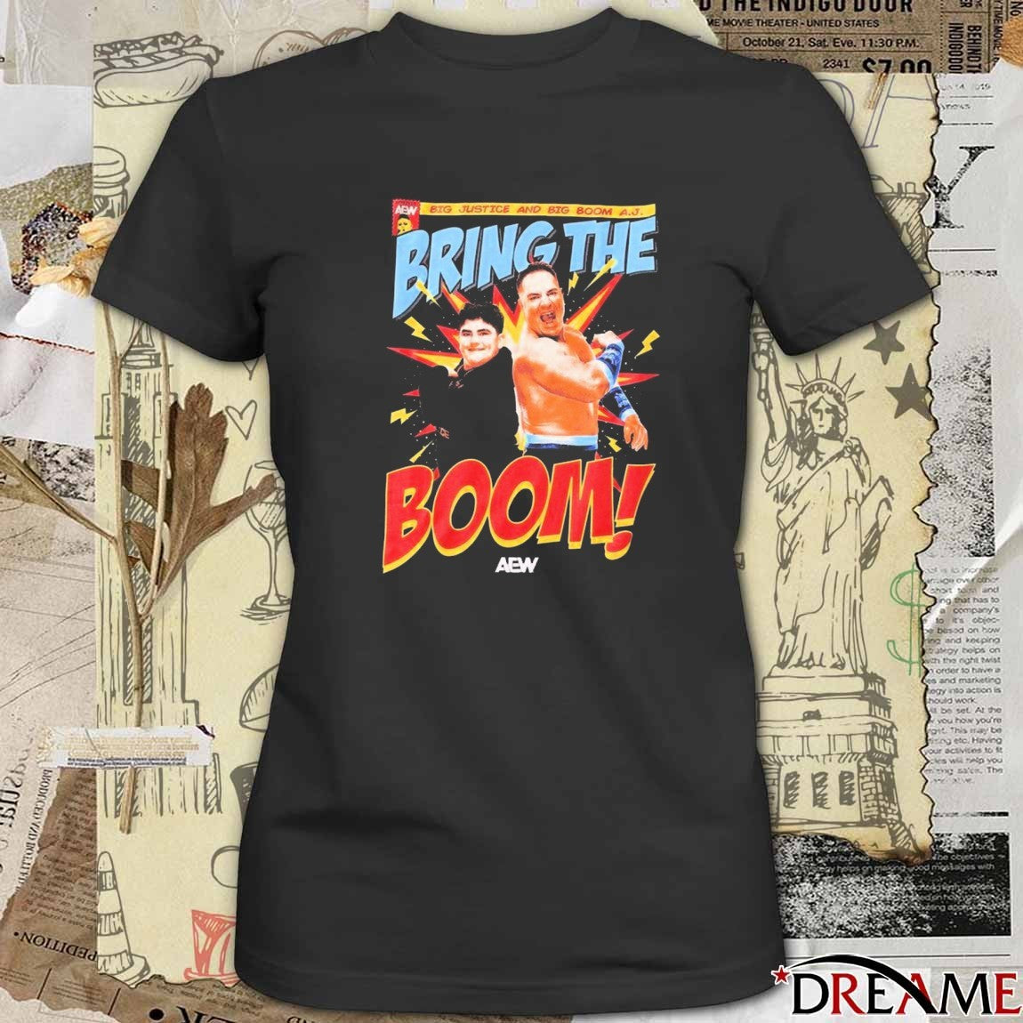 All Elite Wrestling Big Justice And Big Boom AJ Bring The Boom 2025 t-shirt