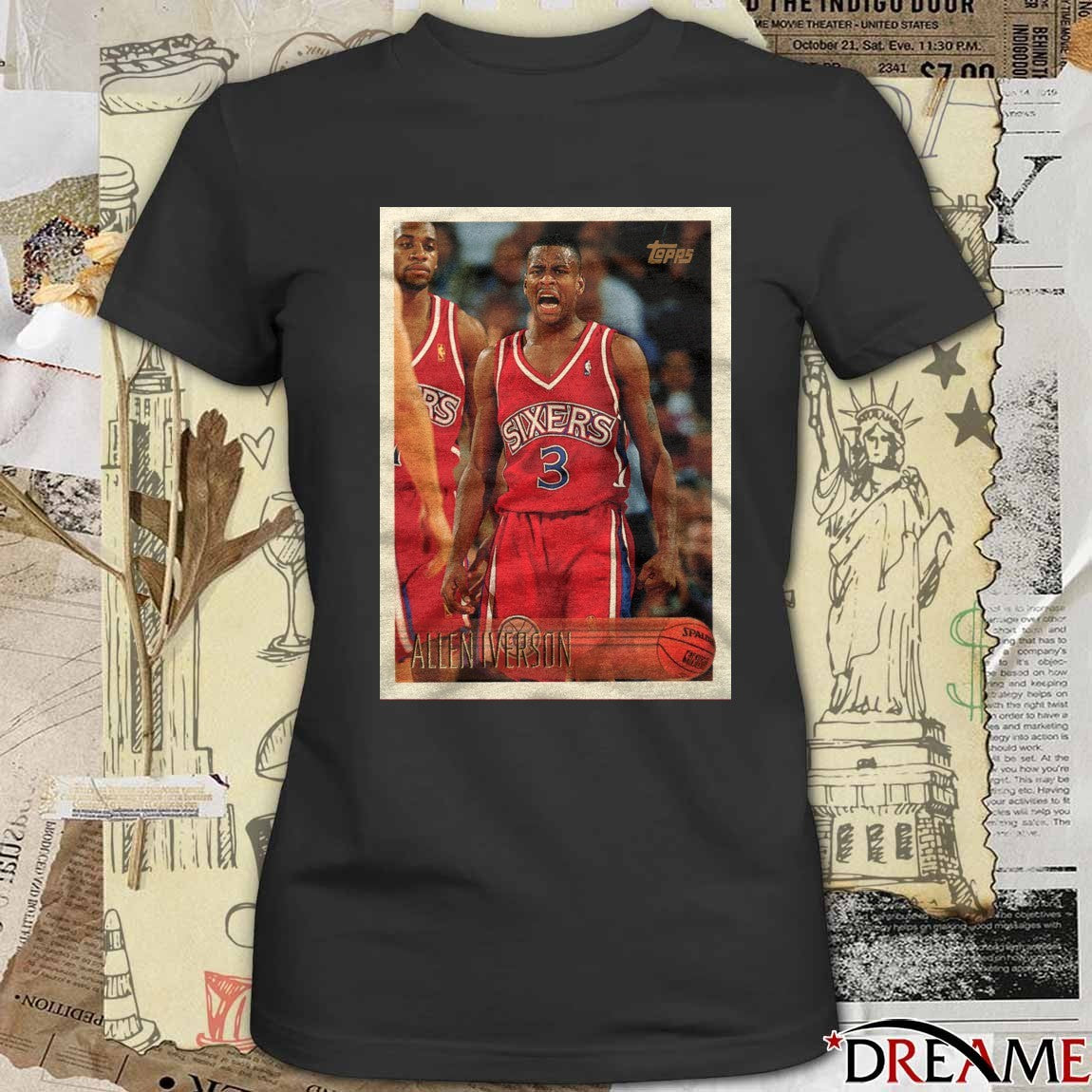 Allen Iverson Philadelphia 76ers 2026 NBA Basketball Topps Trading Card Player t-shirt