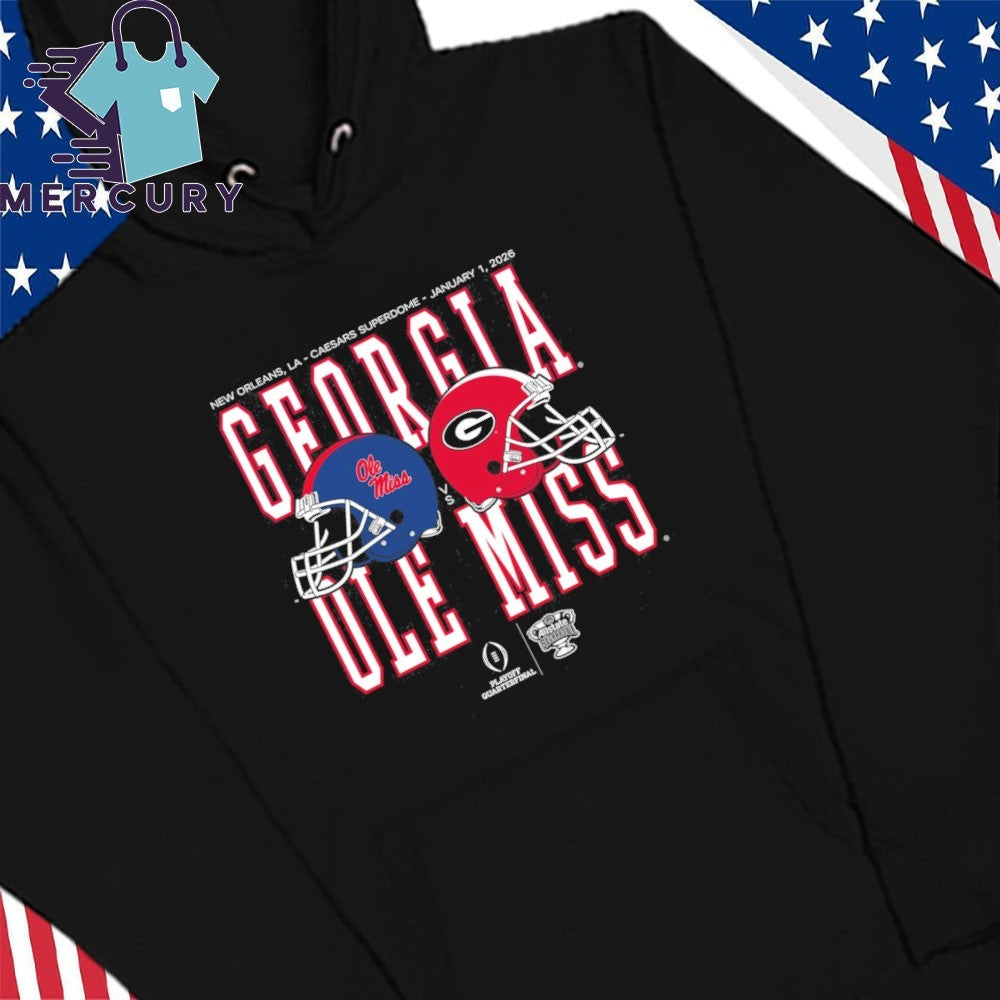 Allstate Sugar Bowl 2026 Ole Miss vs Georgia Helmet Matchup Helmet Shirt