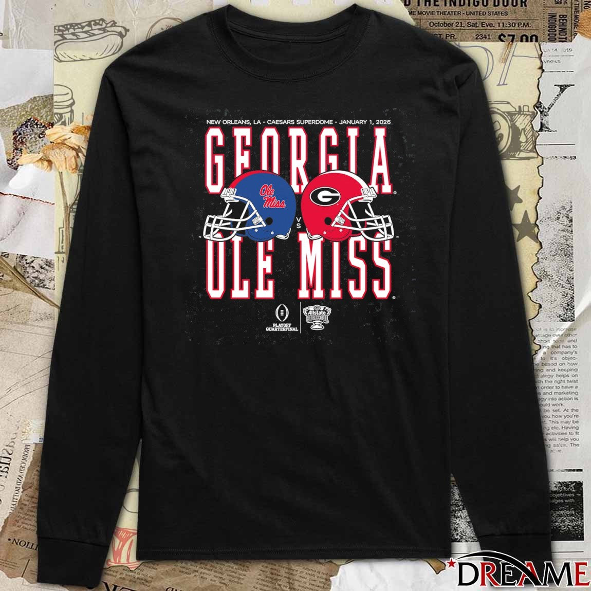 Allstate Sugar Bowl On January 1 2026 Ole Miss Vs Georgia Helmet Matchup t-shirt
