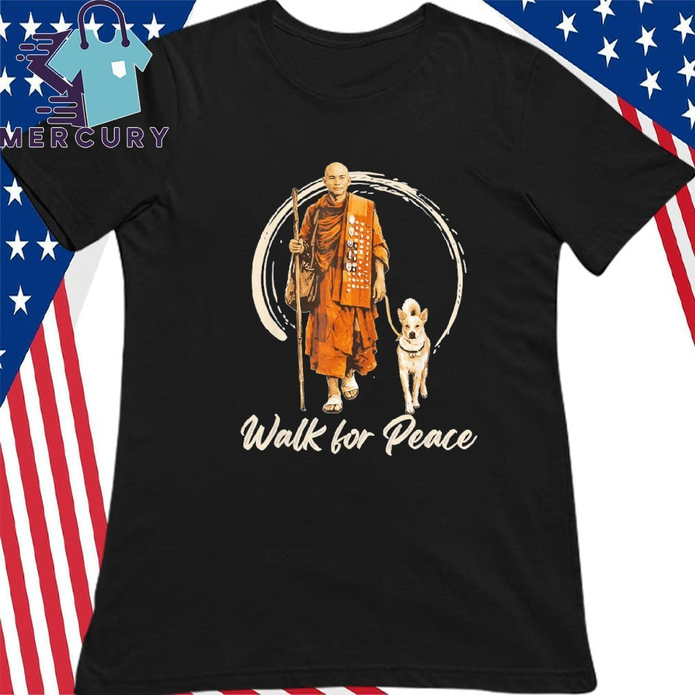 Aloka Dog Walk For Peace Monk & Peace Dog Shirt
