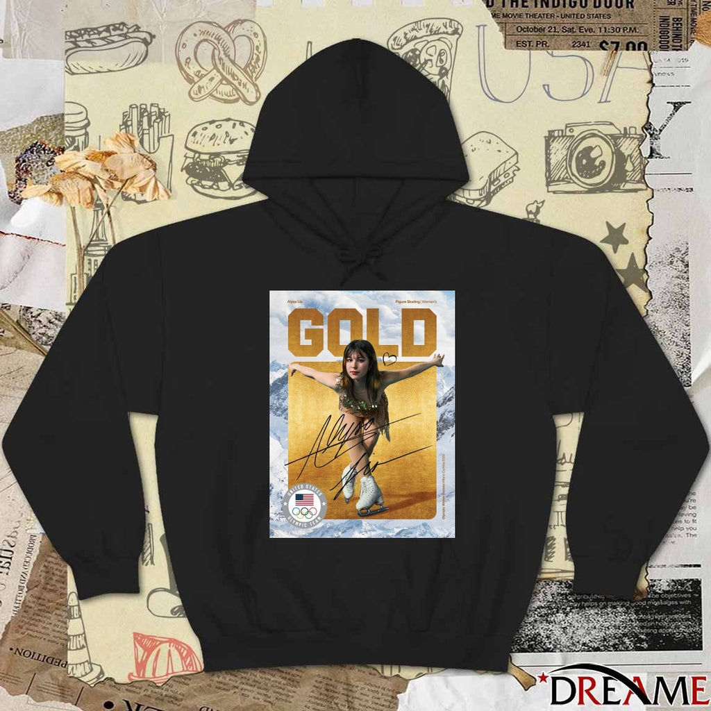 Alysa Liu Figure Skating Women’s GOLD Medal Signature 2026 Olympic Milano Cortina t-shirt