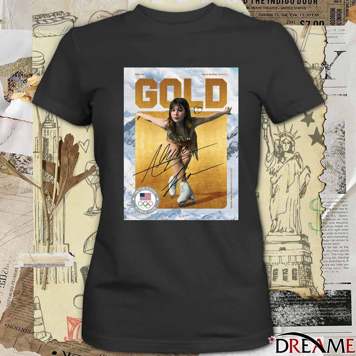 Alysa Liu Figure Skating Women’s GOLD Medal Signature 2026 Olympic Milano Cortina t-shirt