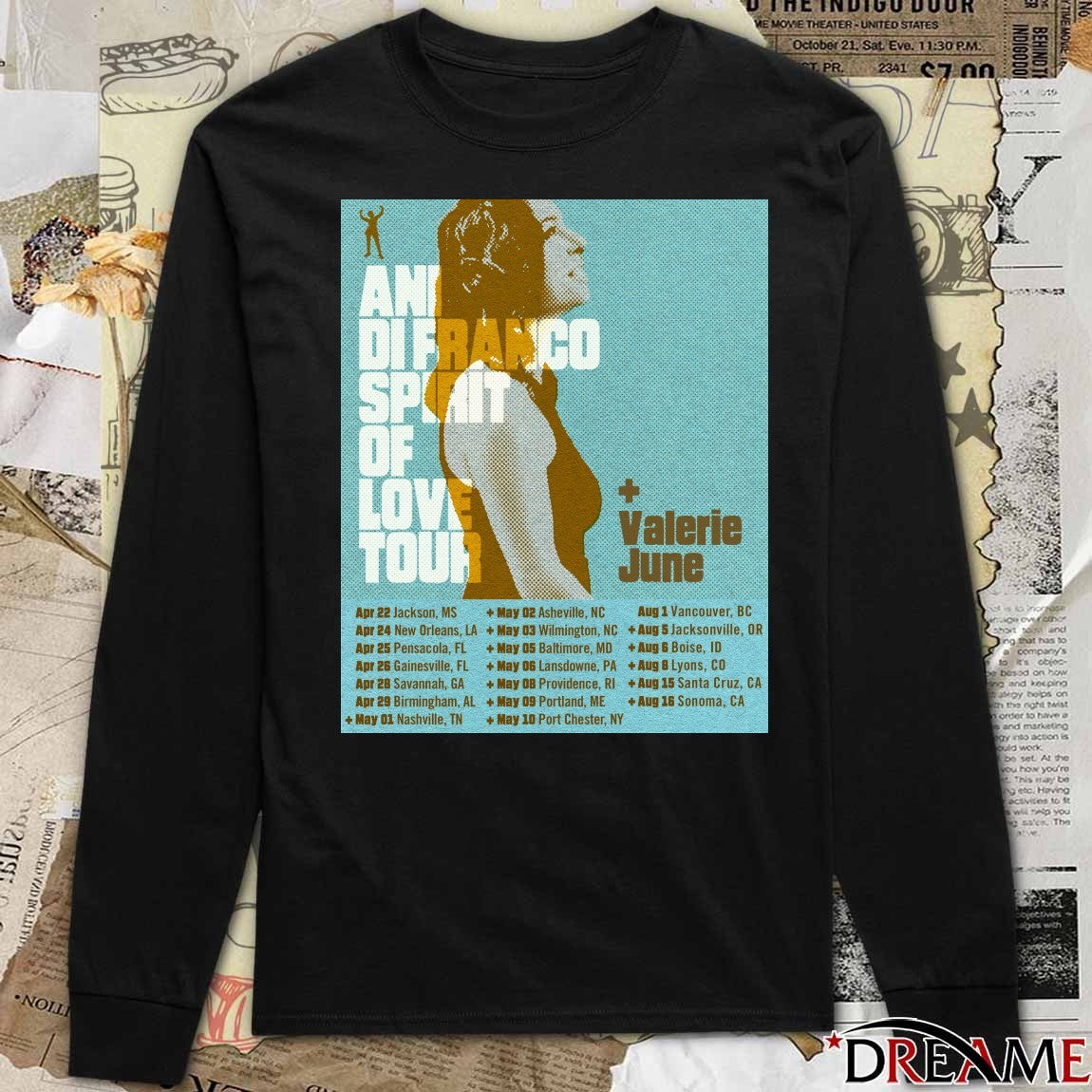Ani Difranco Spirit Of Love Tour + Valerie June t-shirt