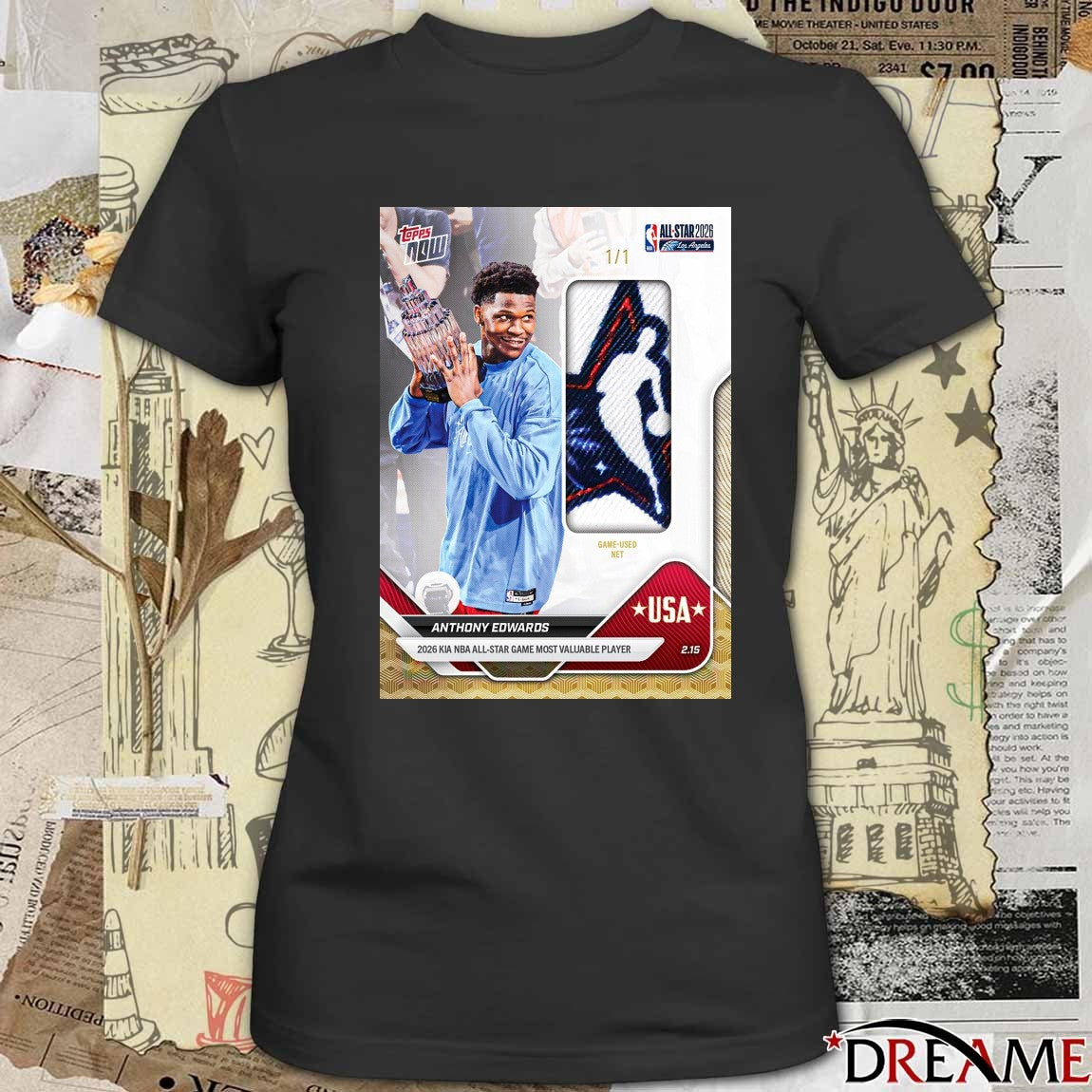 Anthony Edwards 2026 KIA NBA All-star Game Most Valuable Player Topps Now t-shirt
