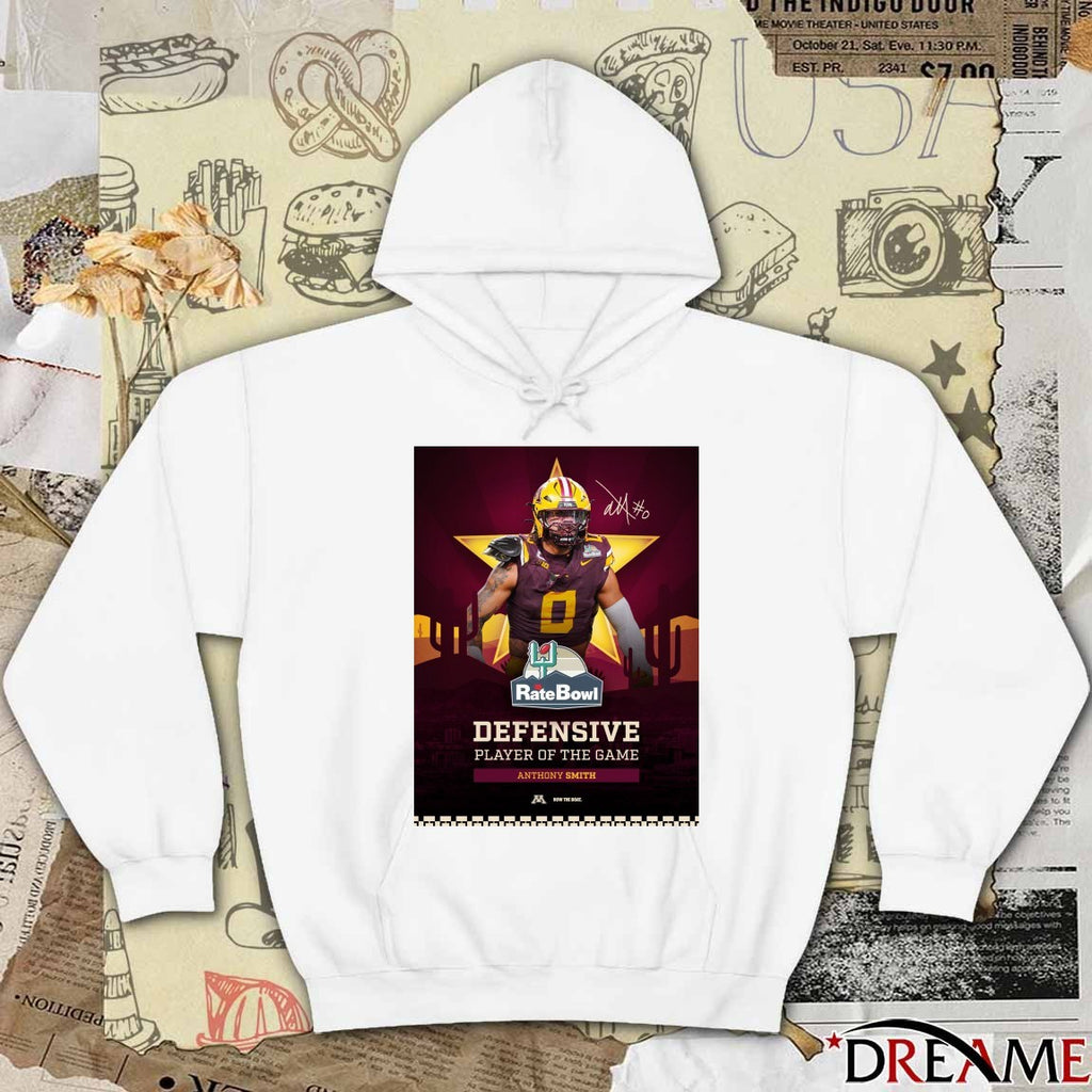 Anthony Smith Defensive Player of the Game Minnesota Golden Gophers 2025 Rate Bowl Signature Poster t-shirt