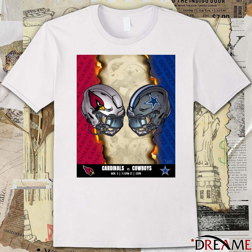 Arizona Cardinals Vs Dallas Cowboys November 3 2025 Monday Night Football Poster t-shirt