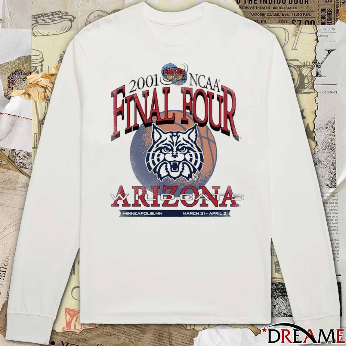 Arizona Wildcats 2001 NCAA Final Four Minneapolis MN March 31 – April 2 Heavy t-shirt