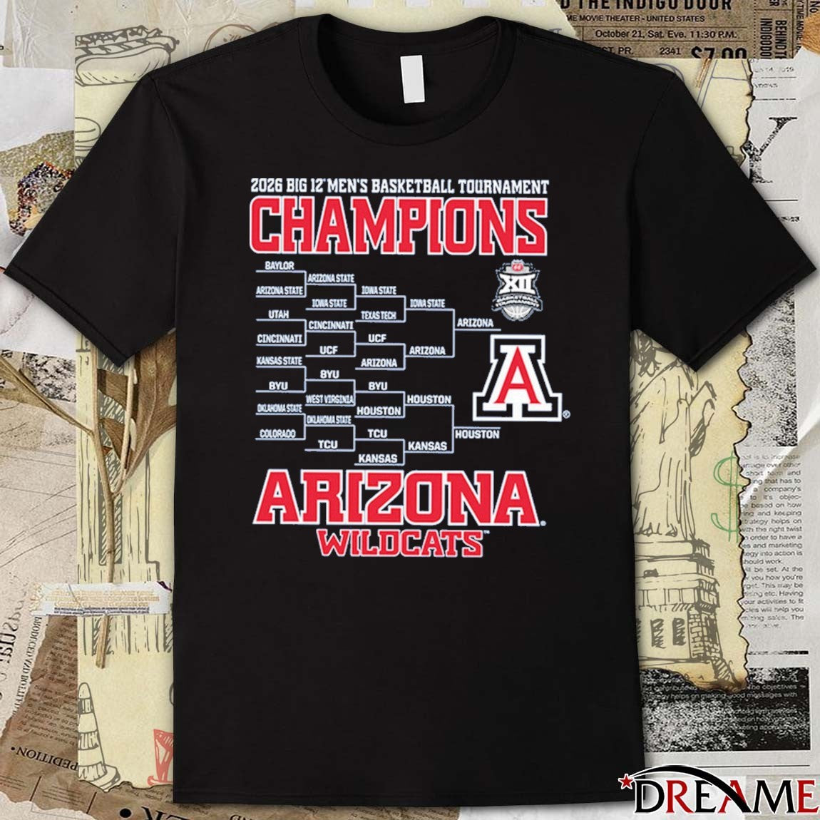 Arizona Wildcats 2026 Big 12 Men’s Basketball Tournament Champs t-shirt