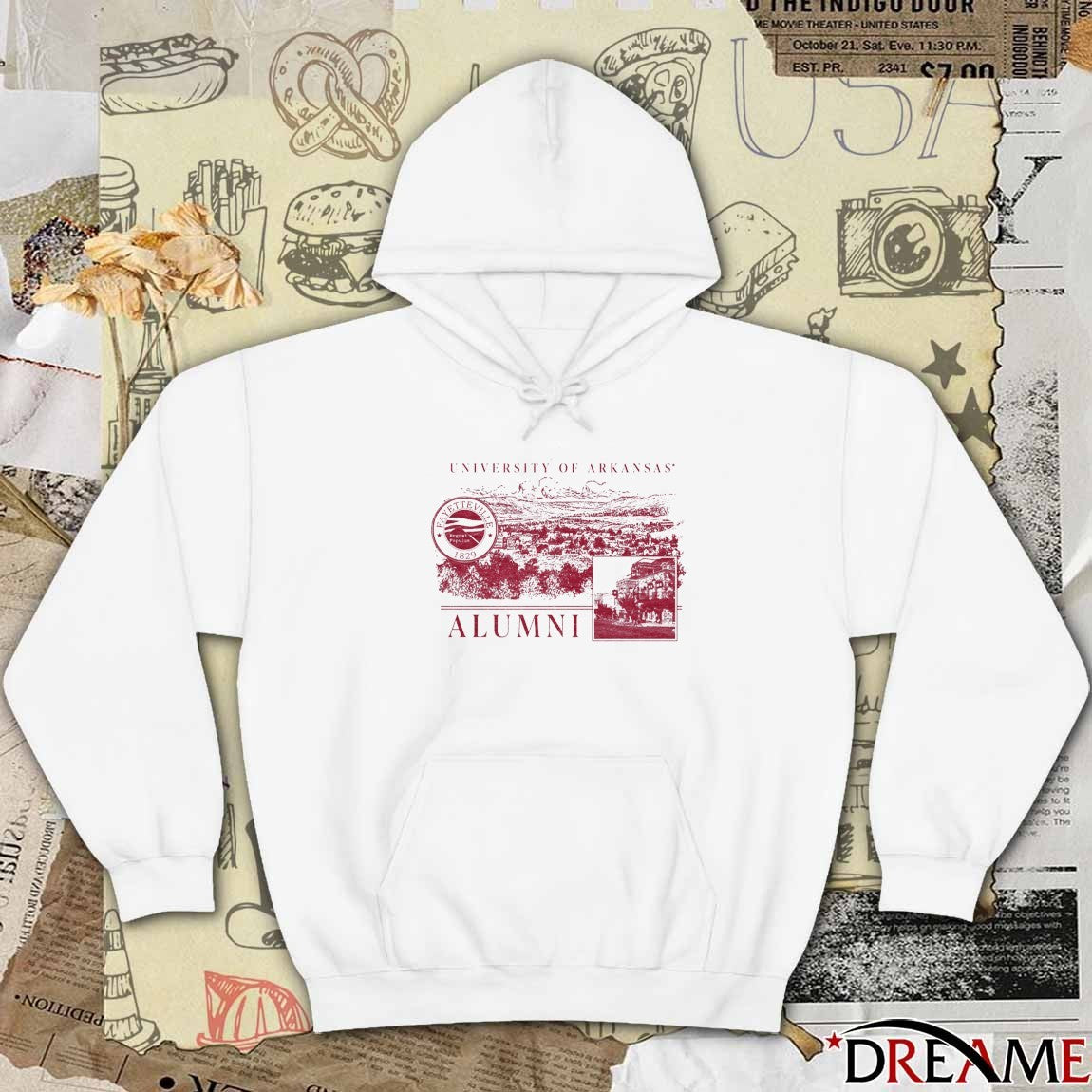 Arkansas Razorback University of Arkansas Alumni Collage Fayetteville 1829 t-shirt