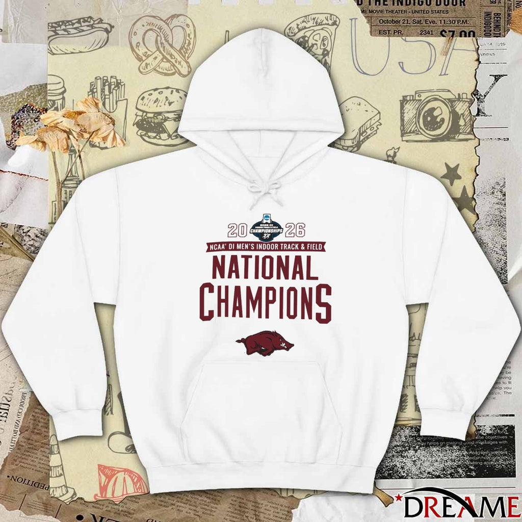 Arkansas Razorbacks 2026 NCAA DI Men’s Indoor Track & Field National Champions t-shirt