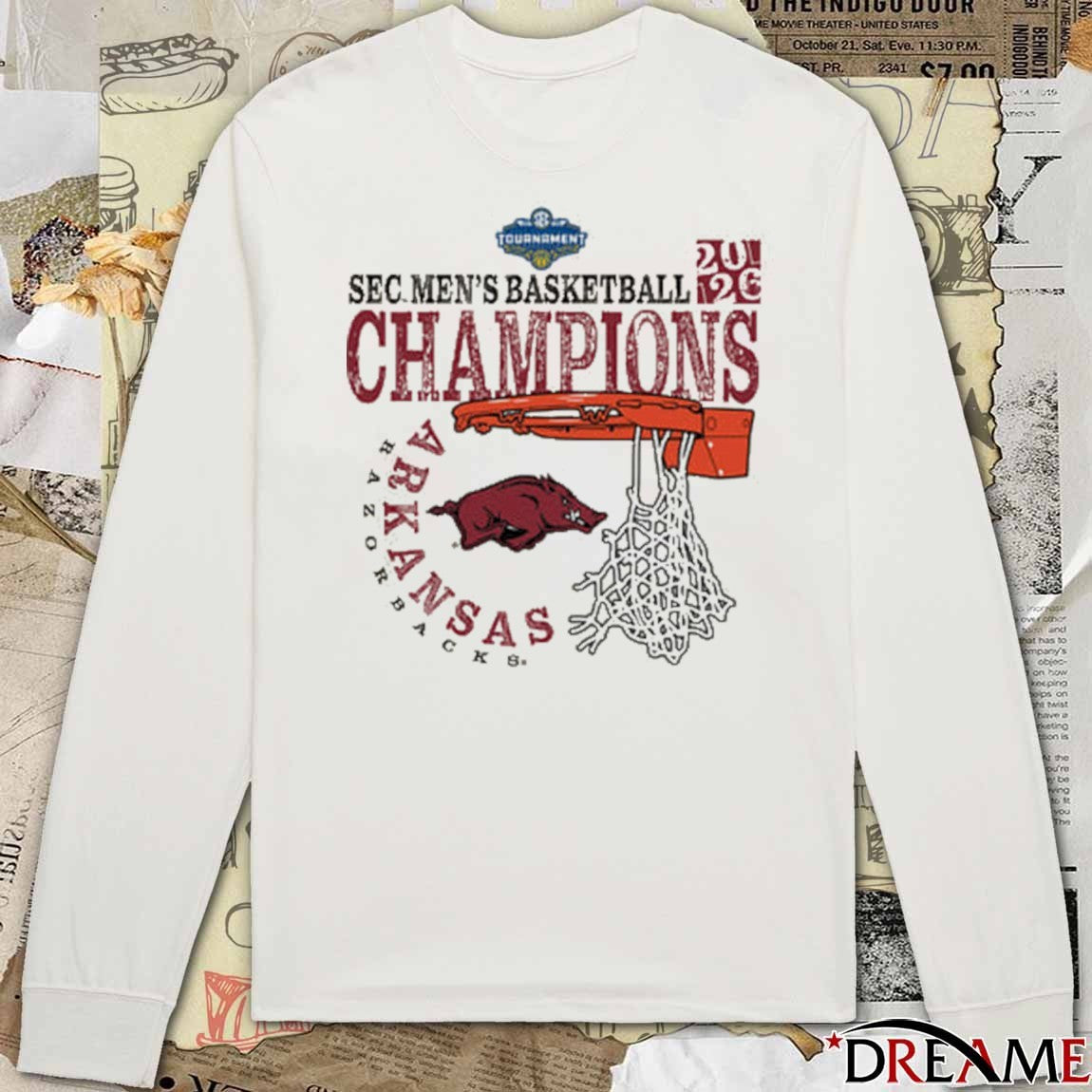Arkansas Razorbacks 2026 SEC Men’s Basketball Tournament Champions Cut Nets t-shirt