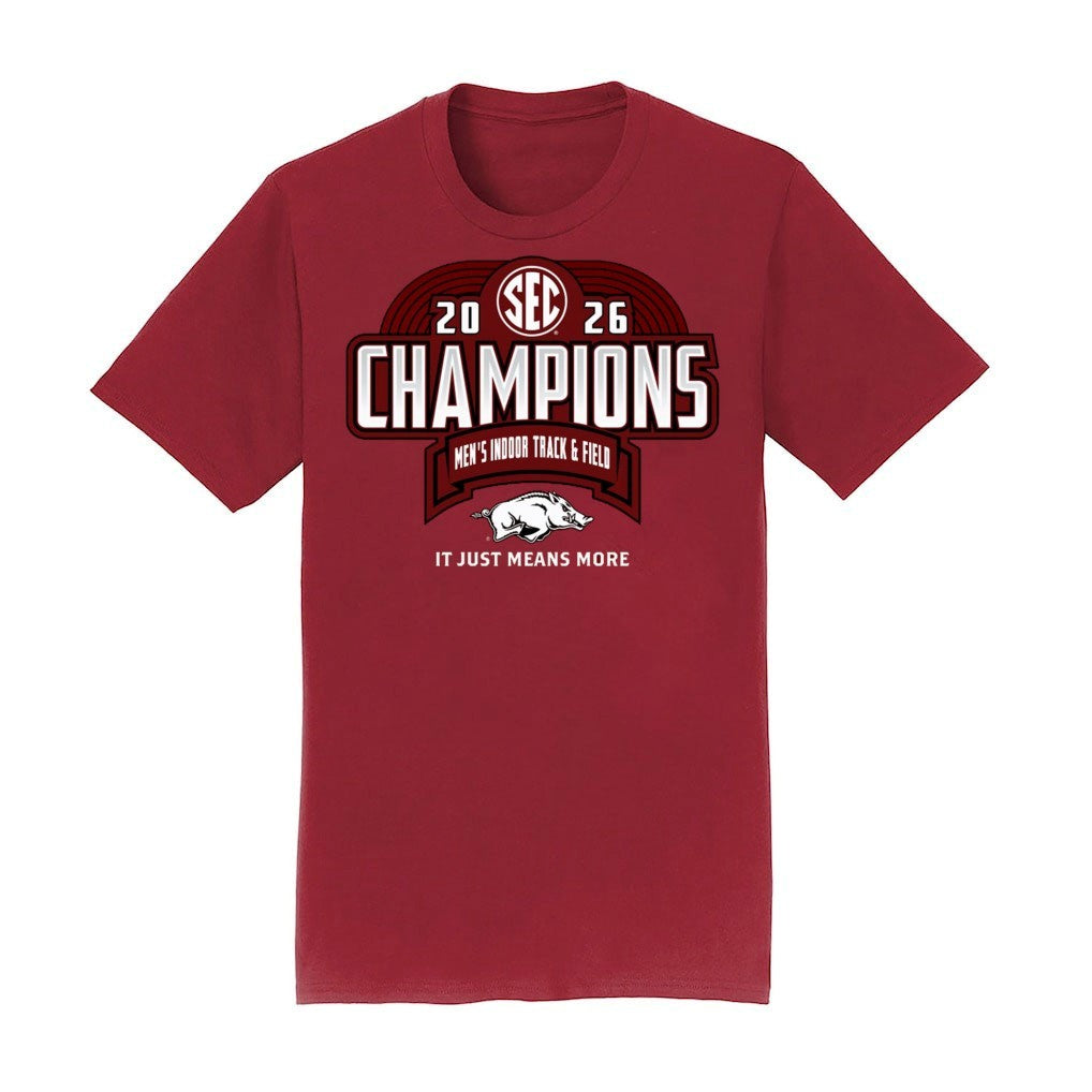 Arkansas Razorbacks 2026 SEC Men’s Indoor Track & Field Champions Shirt