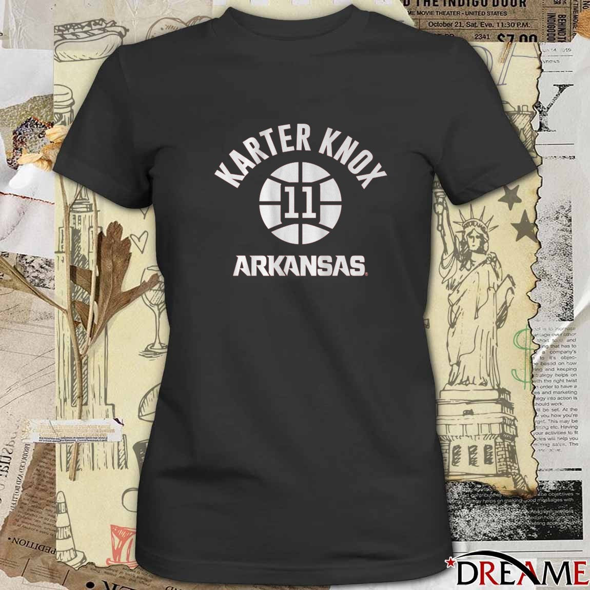 Arkansas Razorbacks Basketball Karter Knox Name Number Ball 11 t-shirt