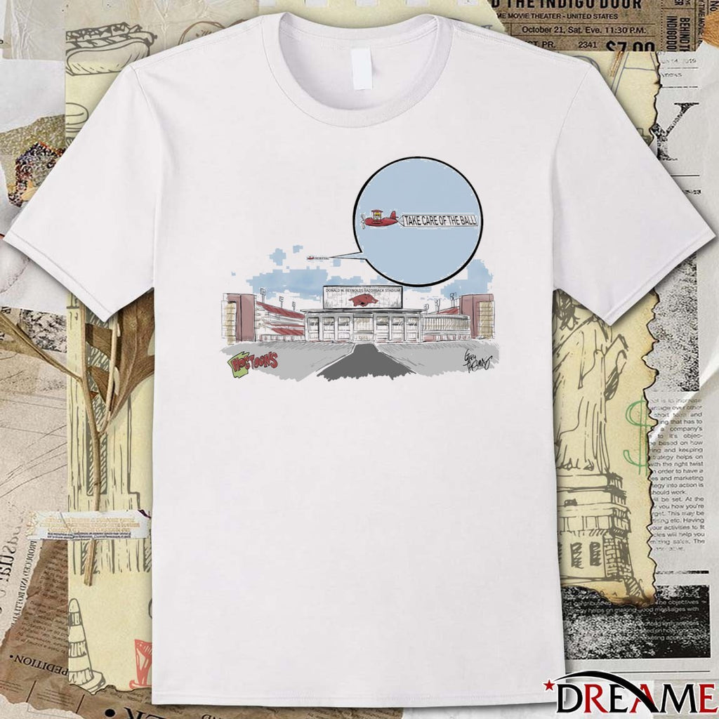 Arkansas Razorbacks Donald W. Reynolds Razorback Stadium Take Care Of The Ball Go Hogs t-shirt