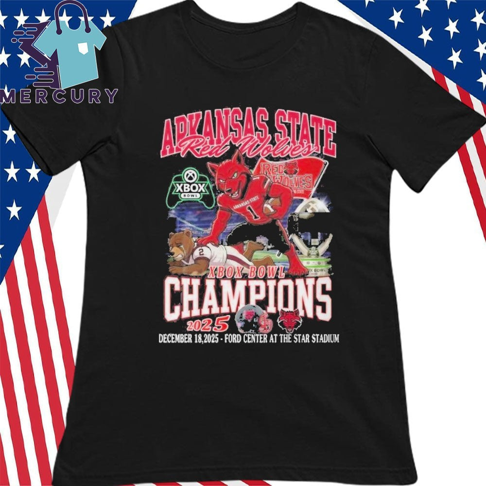 Arkansas State Red Wolves 2025 Xbox Bowl Champions Mascot Shirt