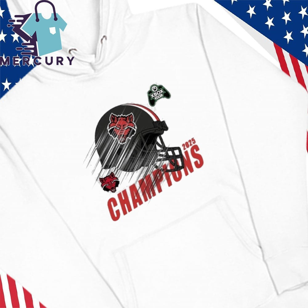 Arkansas State Red Wolves Football 2025 Xbox Bowl Champions Helmet Shirt