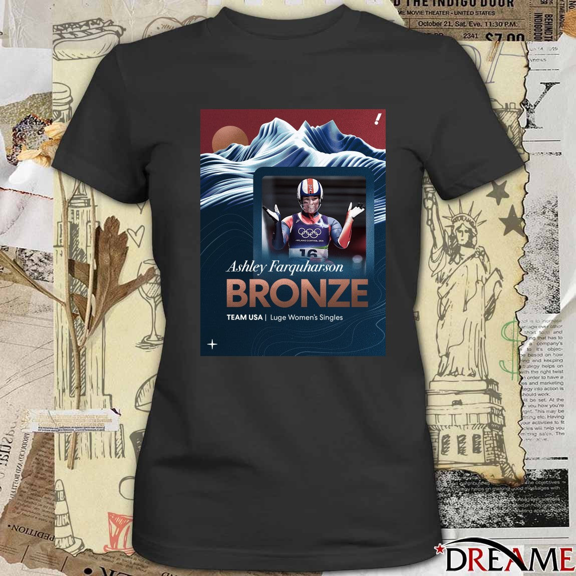Ashley Farquharson Bronze Team USA Luge Women’s Single Poster t-shirt