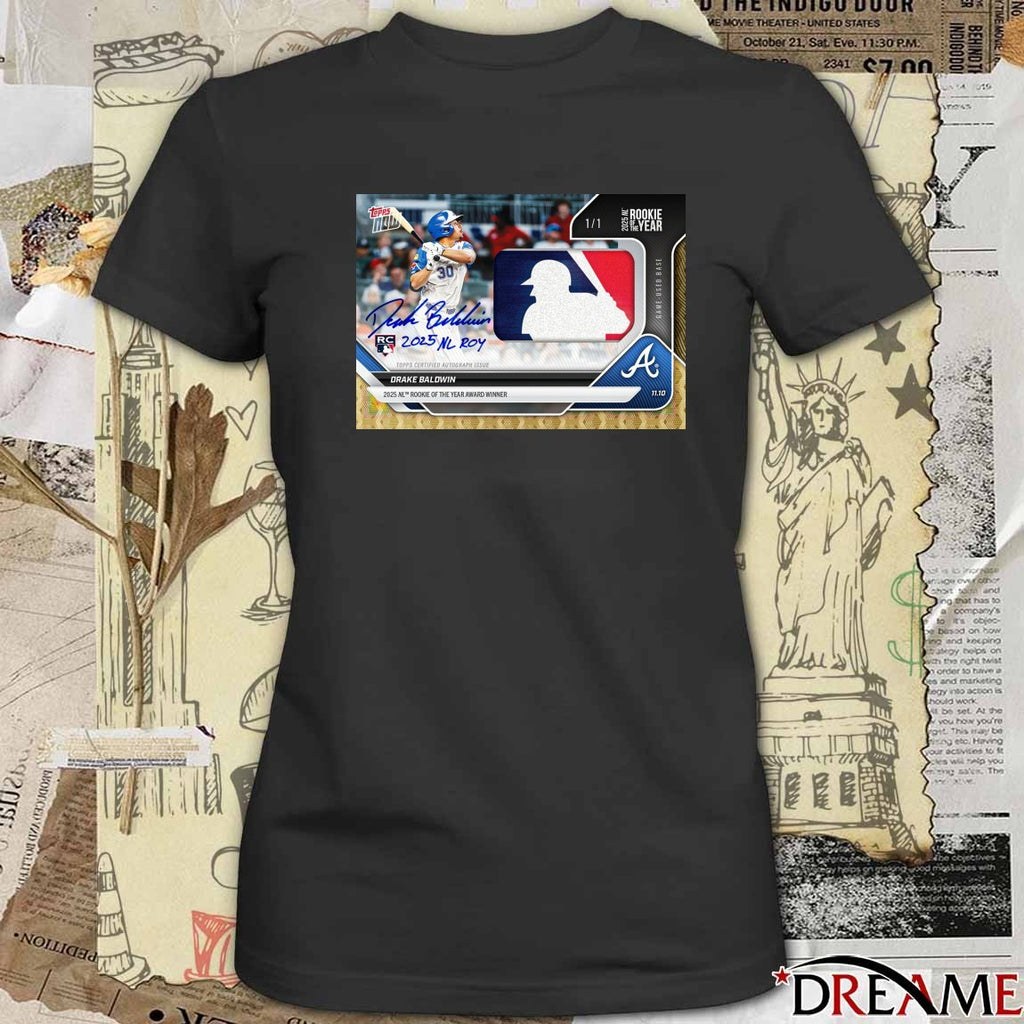Atlanta Braves Drake Baldwin 2025 NL Rookie of the Year Topps Signature Poster t-shirt