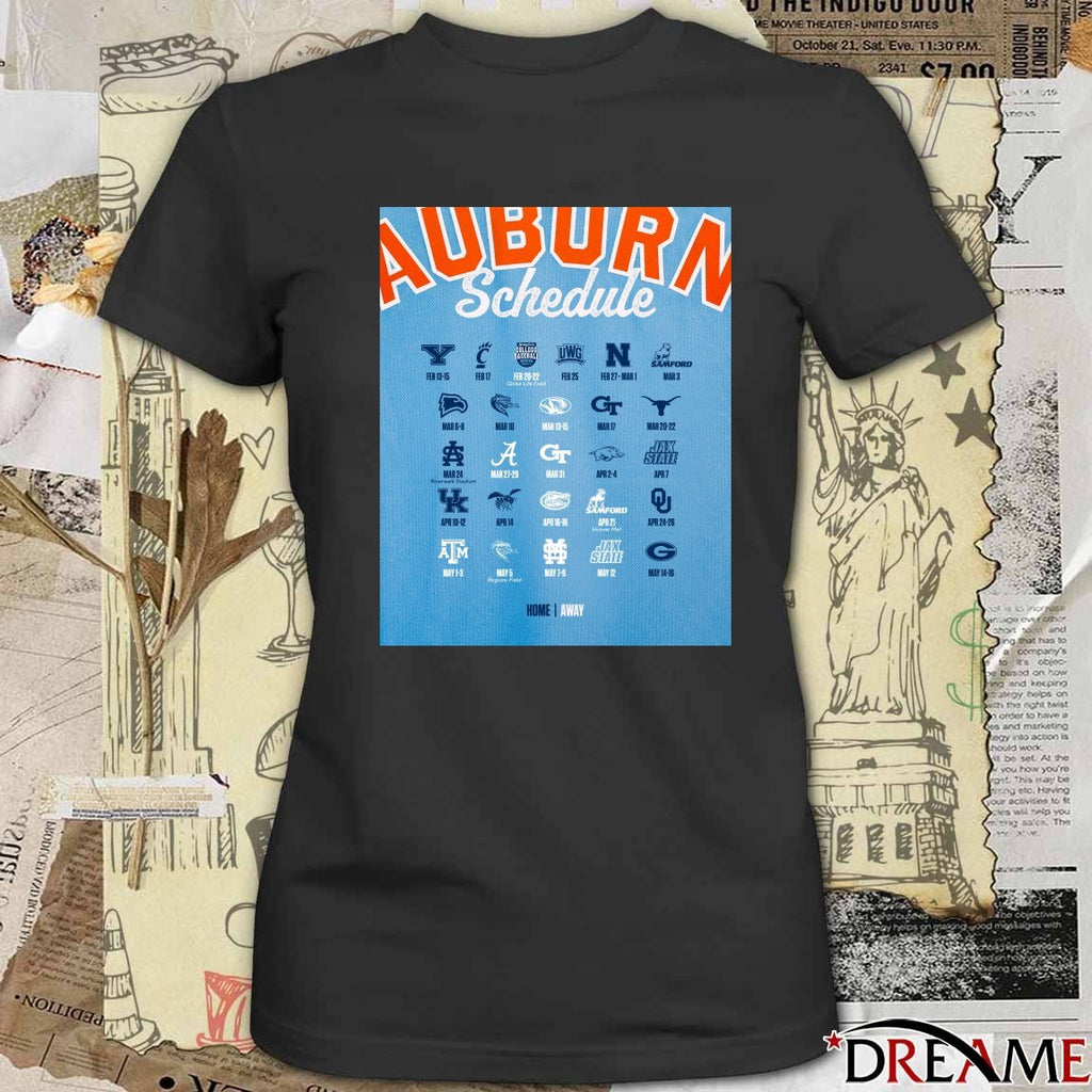 Auburn Tigers baseball Schedule For 2026 Home Away Poster t-shirt