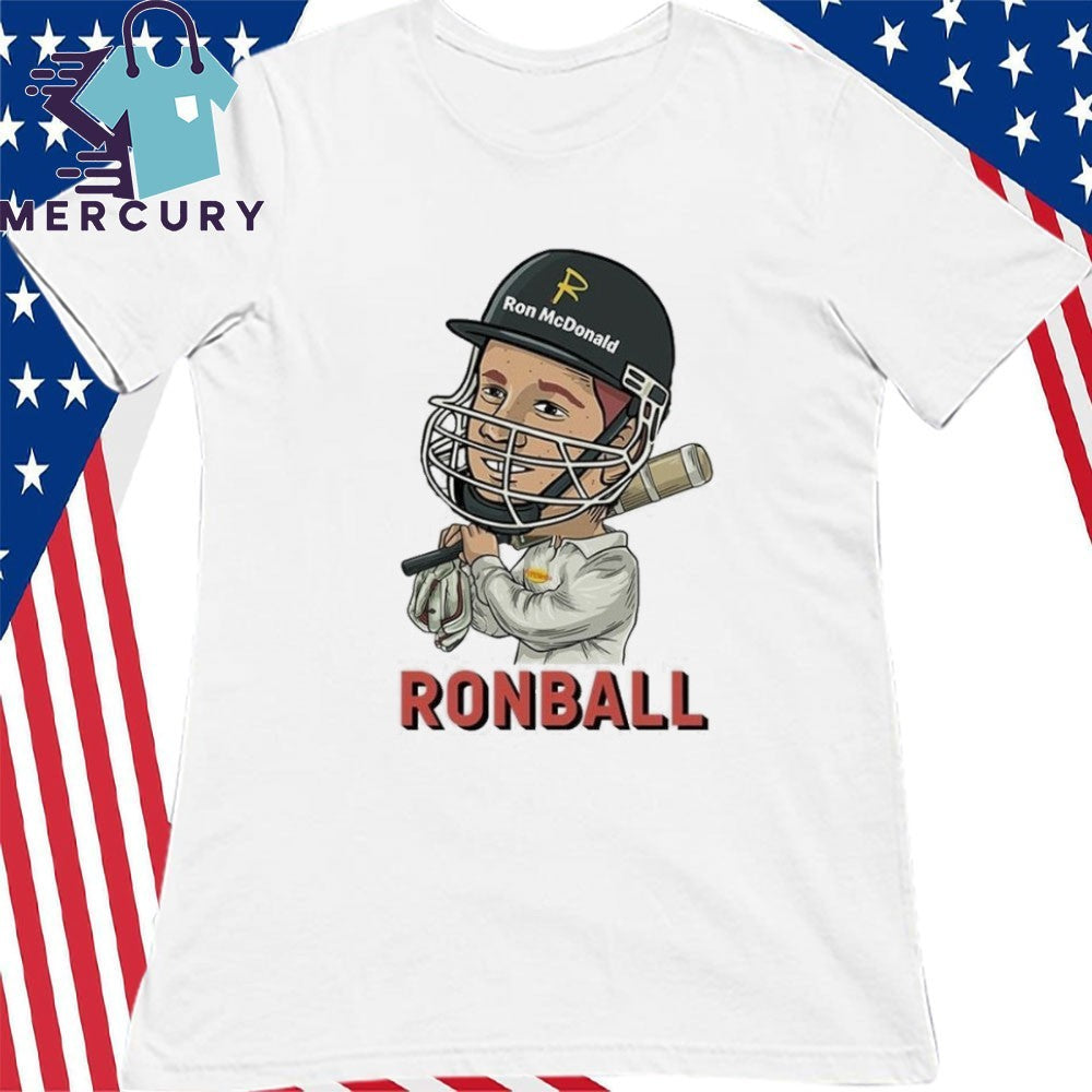 Ausmencricket wearing Ronball Andrew McDonald Shirt