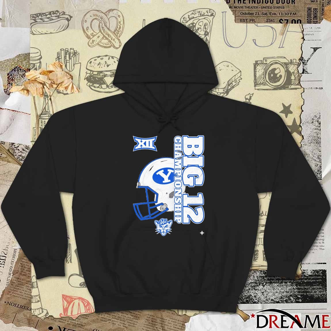 BYU Cougars 2025 Big 12 Football Championship Vertical Helmet December 6 2025 Dallas TX t-shirt