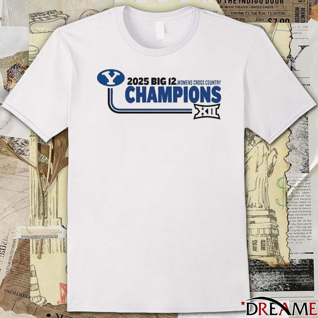 BYU Cougars 2025 Big 12 Women’s Cross Country Champions Motion t-shirt