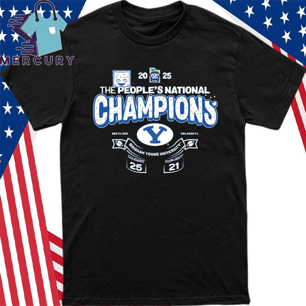 BYU Cougars Victory 25-21 Georgia Tech Yellow Jackets 2025 Pop-Tarts Bowl Champions Shirt