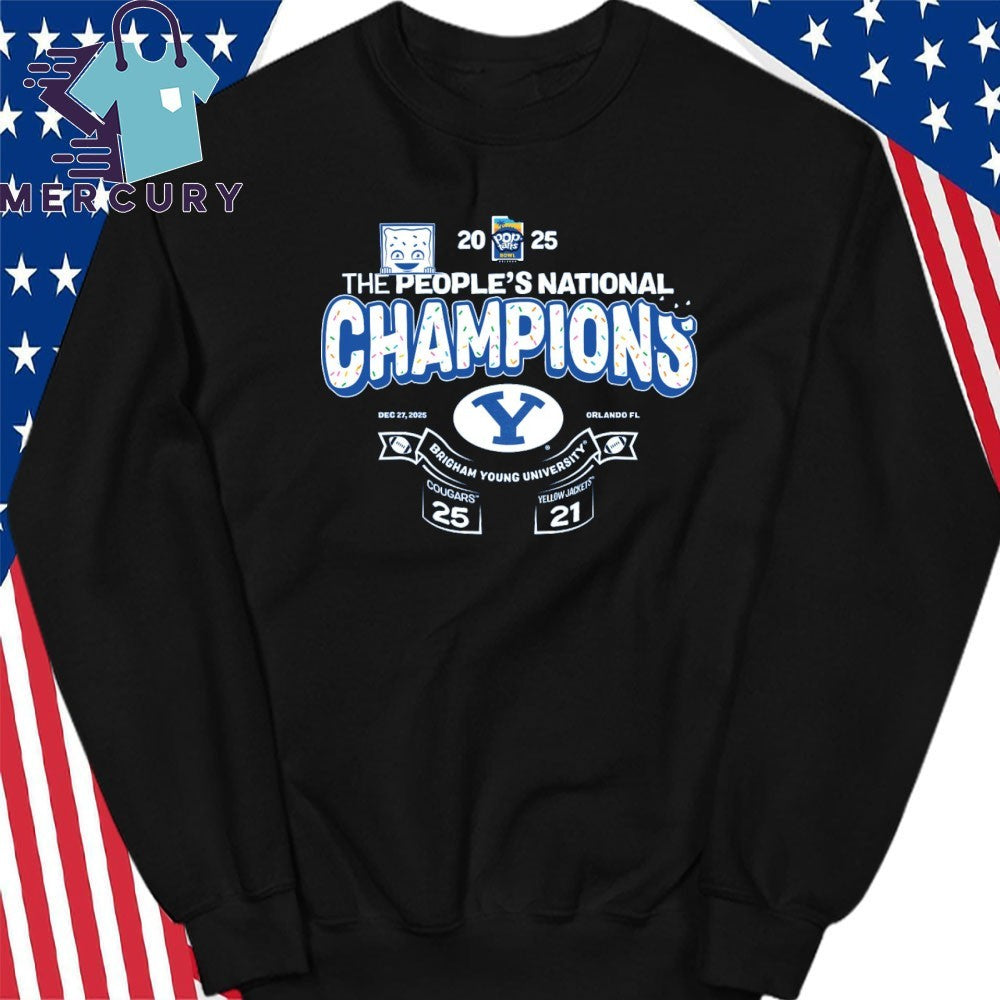 BYU Cougars Victory 25-21 Georgia Tech Yellow Jackets 2025 Pop-Tarts Bowl Champions Shirt