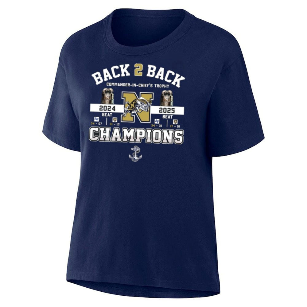Back 2 Back Commander-in-Chief’s Trophy 2024-2025 Champions Navy Midshipmen Shirt