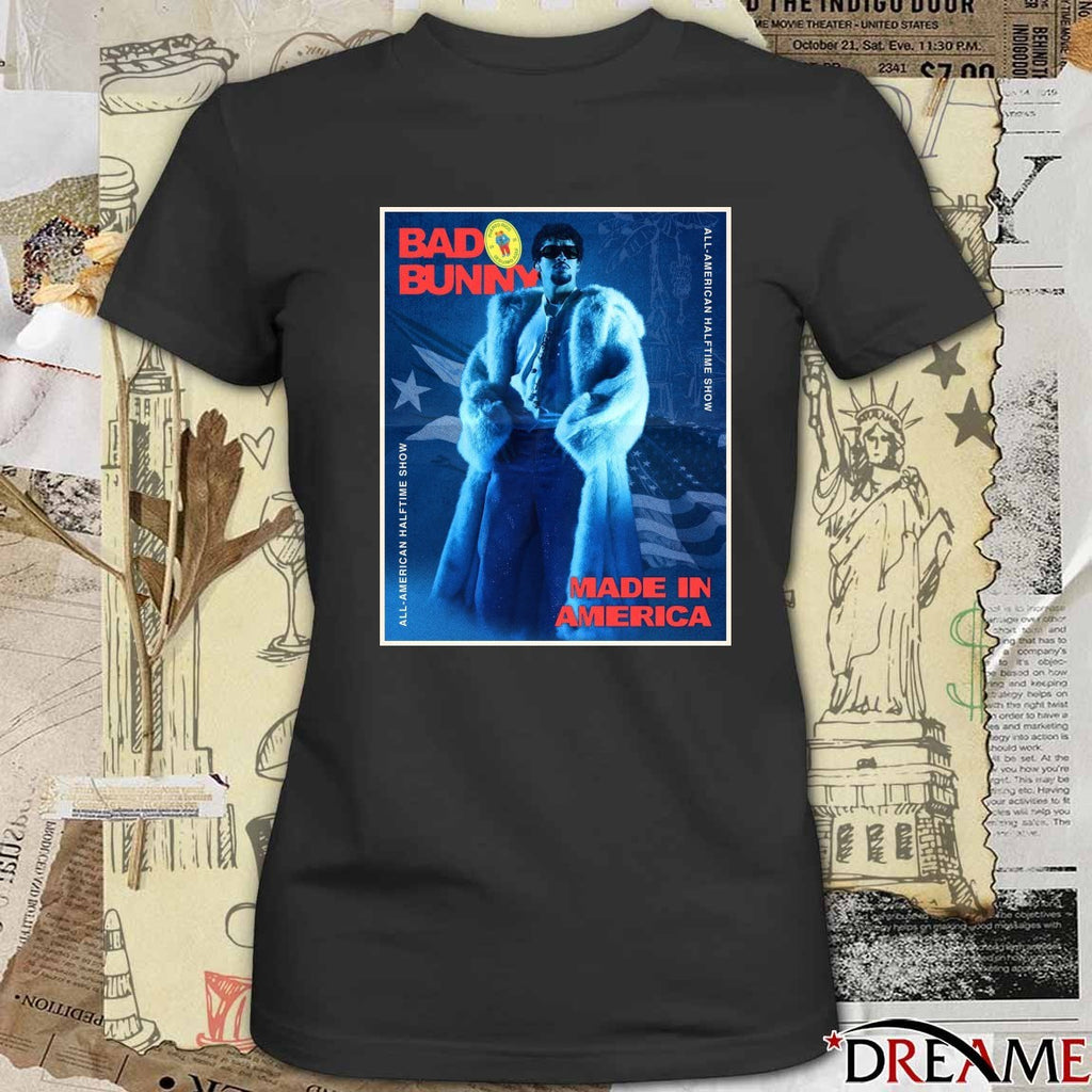Bad Bunny All-American Halftime Show Made In America Poster t-shirt