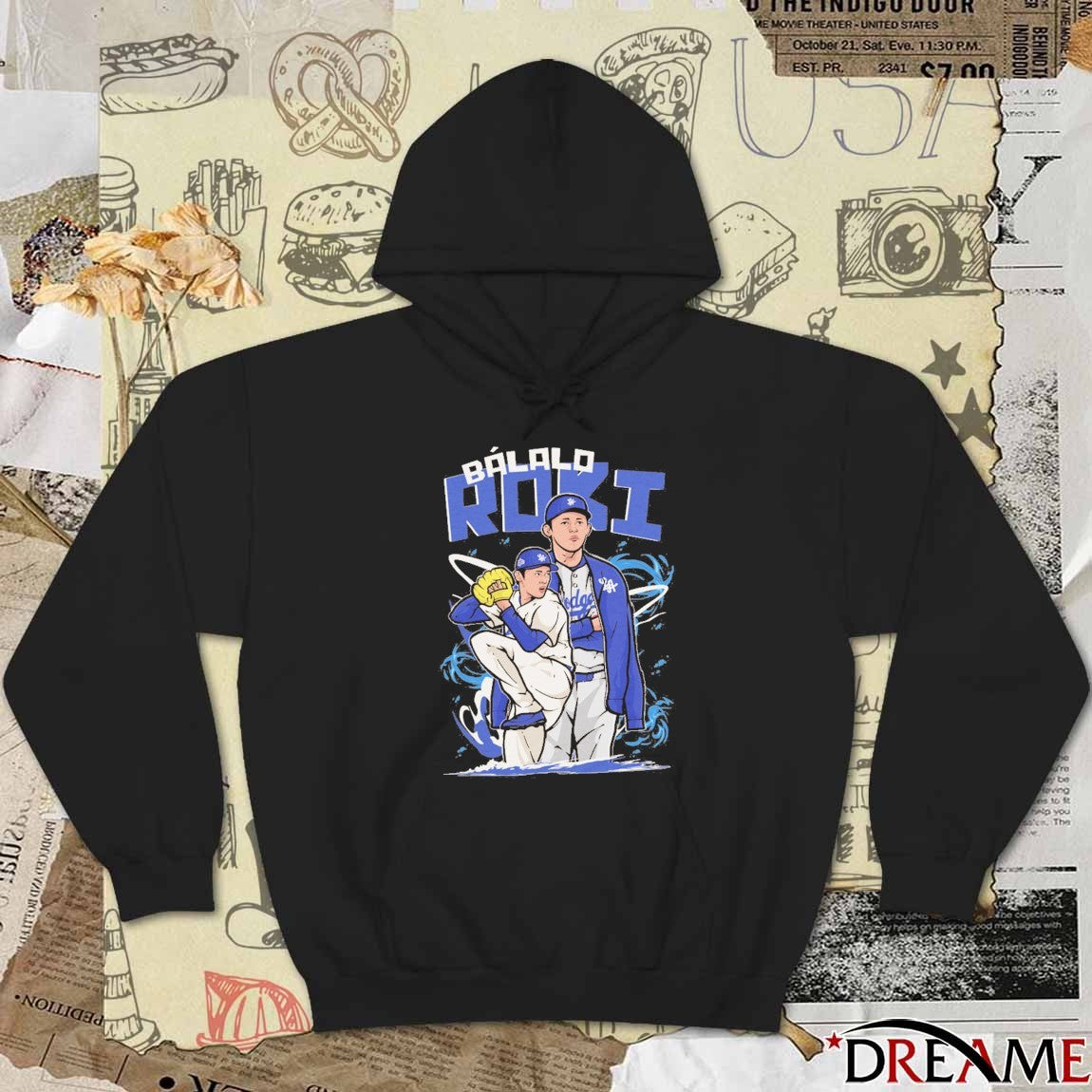 Báilalo Roki Sasaki Los Angeles Dodgers MLB Baseball Painting t-shirt