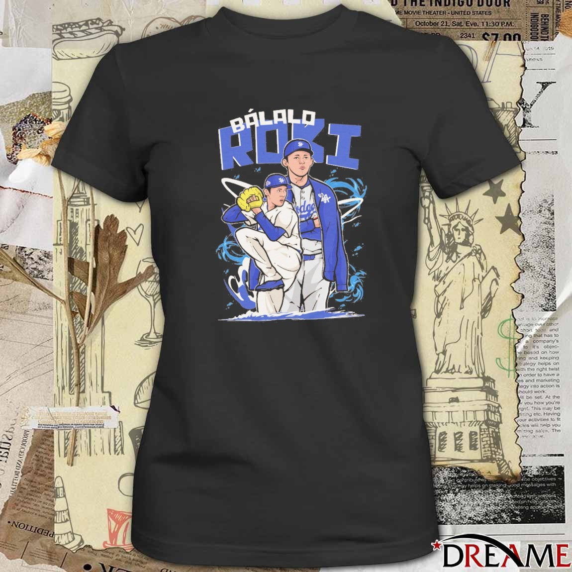 Báilalo Roki Sasaki Los Angeles Dodgers MLB Baseball Painting t-shirt