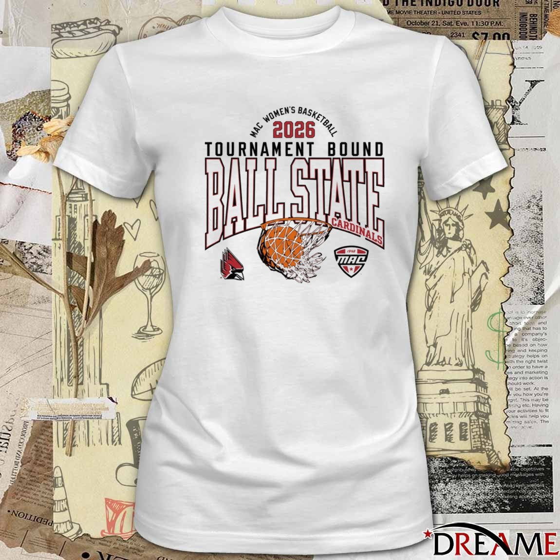 Ball State Cardinals Cardinal MAC 2026 Women’s Basketball Tournament Bound t-shirt