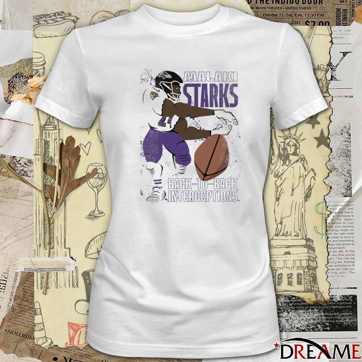 Baltimore Ravens Malaki Starks Back To Back Interceptions Poster t-shirt