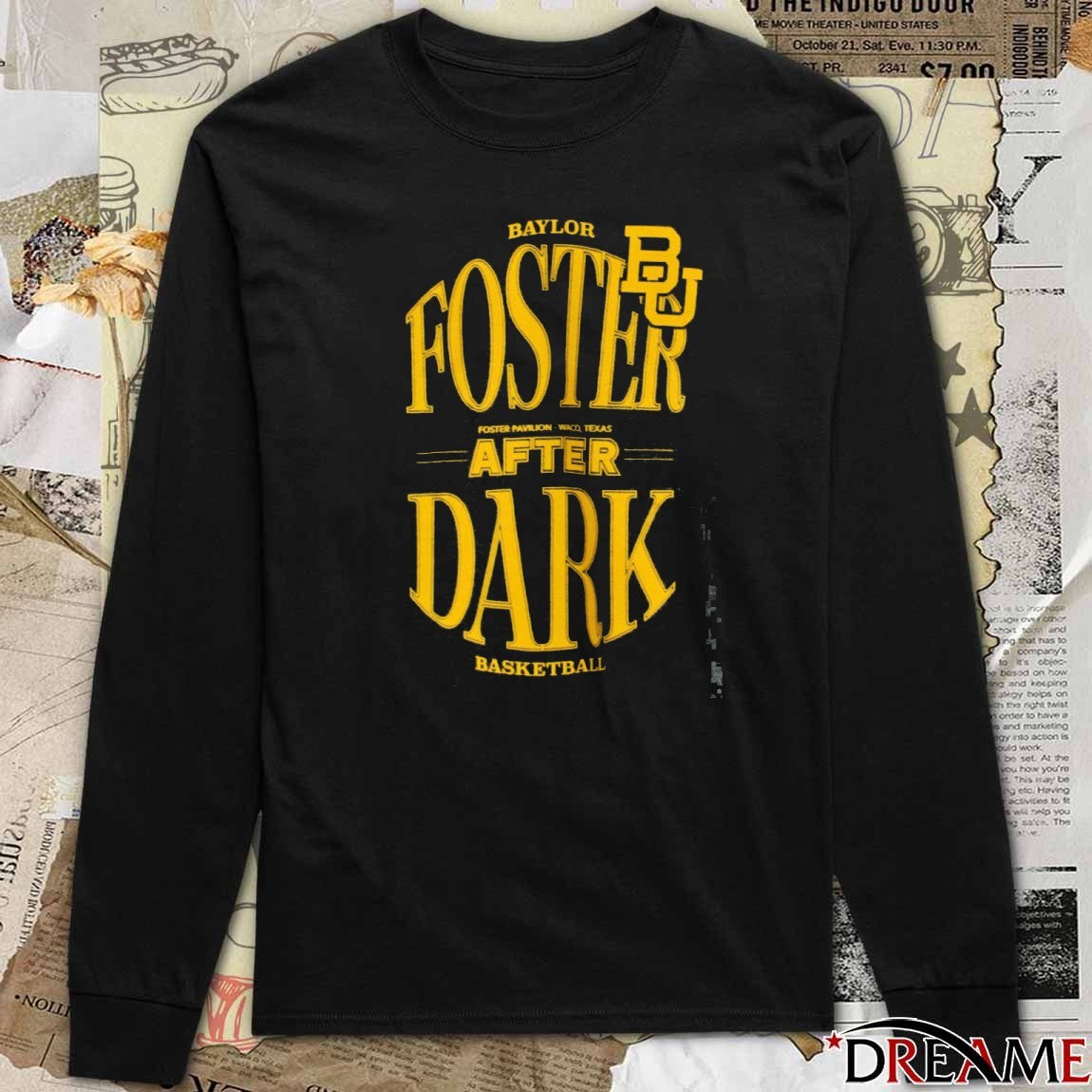 Baylor Foster Pavilion Waco Texas After dark Men’s Basketball t-shirt