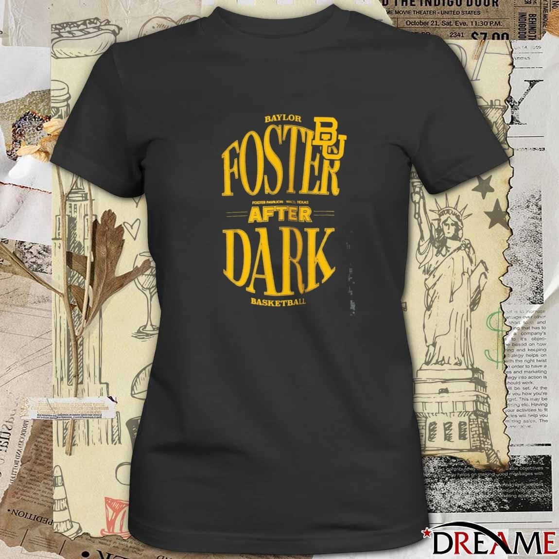 Baylor Foster Pavilion Waco Texas After dark Men’s Basketball t-shirt