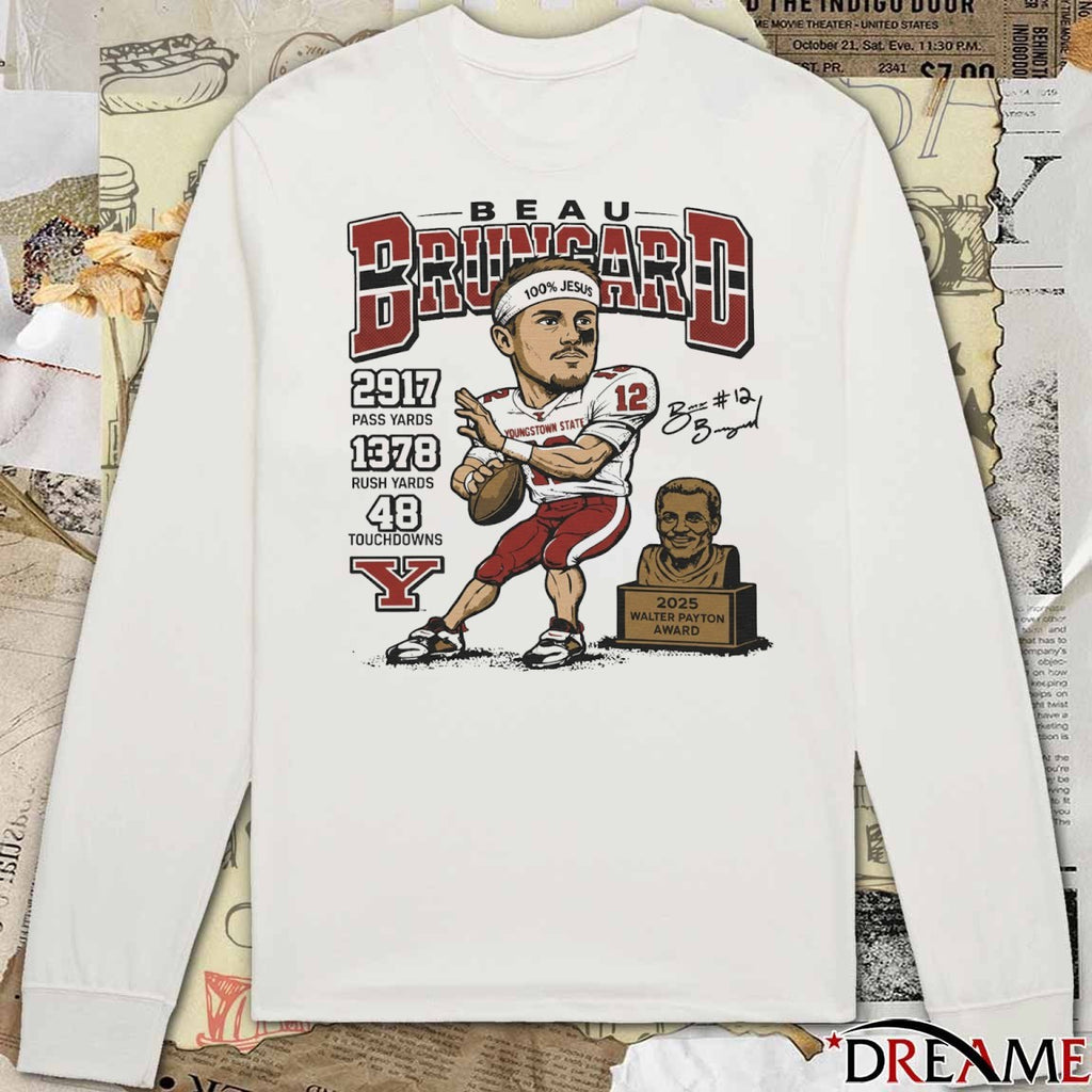Beau Brungard 2025 Walter Payton Award Winner Youngstown State Penguins Signature t-shirt