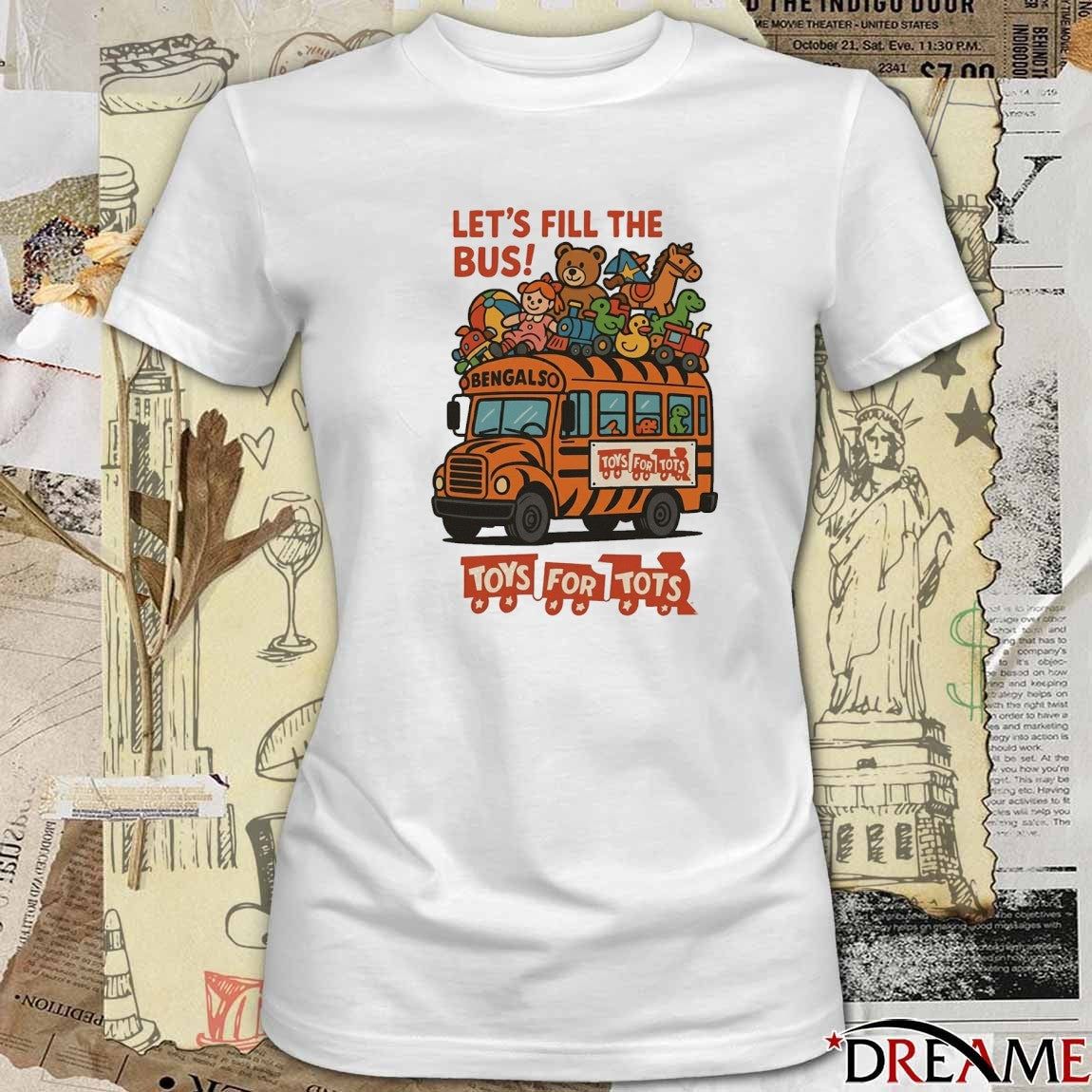 Bengalaso Let’s Fill the Bus Toys for Tots t-shirt