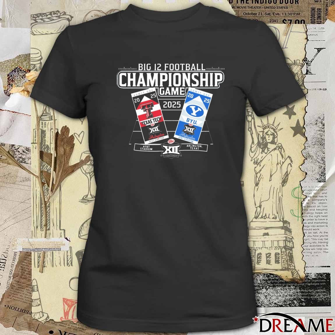 Big Ten 2025 Football Championship Stadium Texas Tech Vs Byu Cougars AT&T Stadium Tickets t-shirt